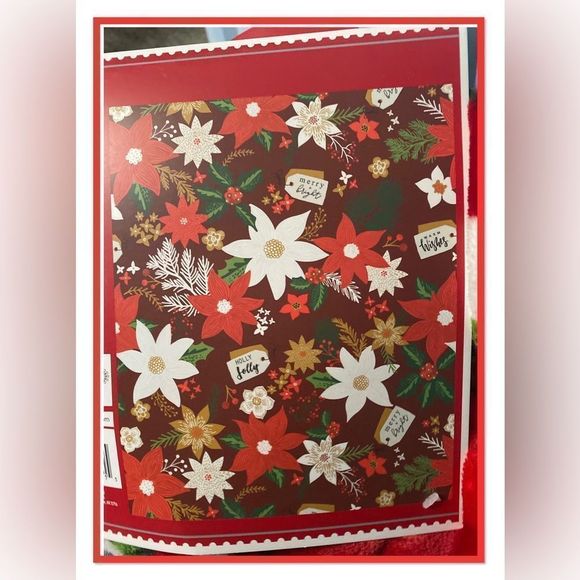 Holiday Time Red Floral Super Soft Plush Throw - Picture 5 of 10